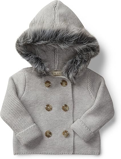 Amazon.com: Hope & Henry Layette Baby Long Sleeve Button Front Hooded Sweater: Clothing, Shoes & ... | Amazon (US)