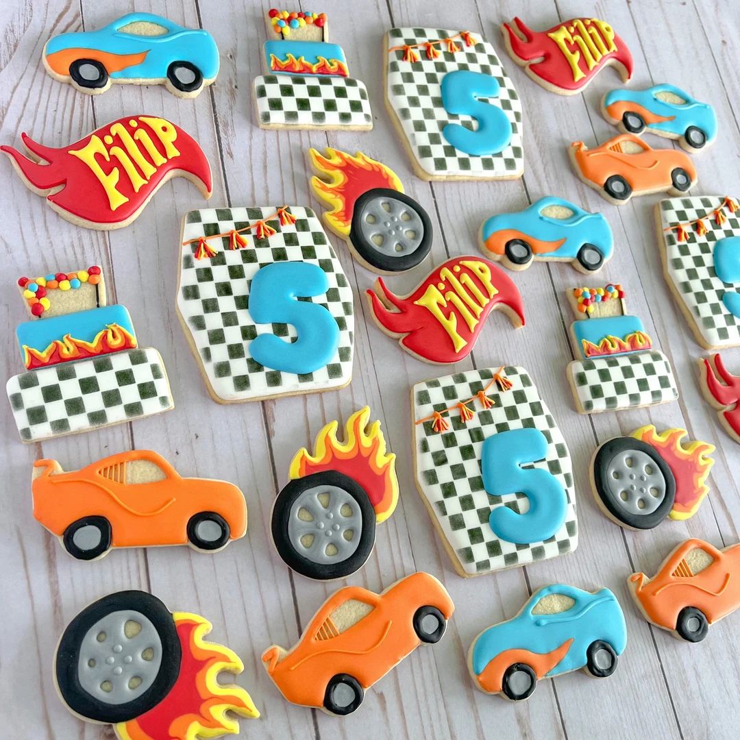 Race Cars Birthday Cookies | Race Cars Party Favors | Etsy (US)