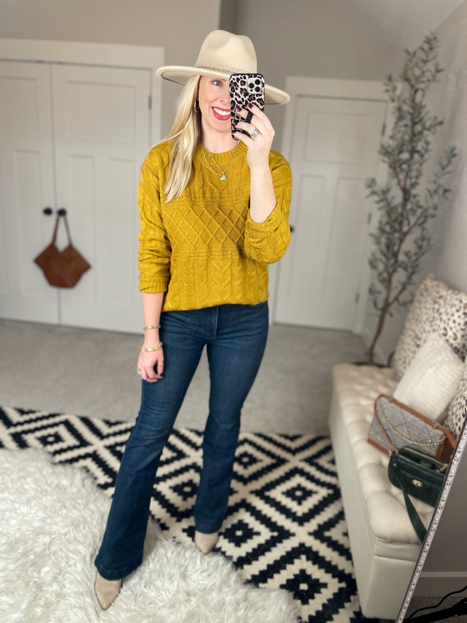  Walmart outfit, Walmart fashion, cable knit sweater, time and tru, flare jeans 

#LTKSeasonal #LTKsalealert #LTKunder50