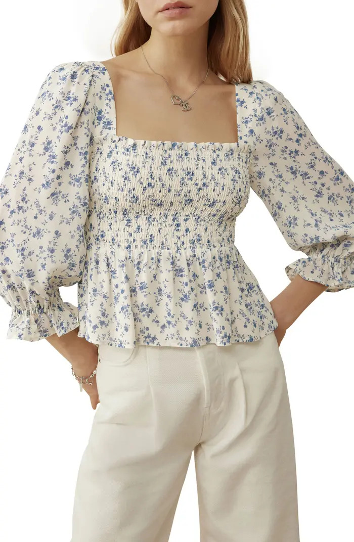 Braelyn Smocked Puff Sleeve Top | Nordstrom