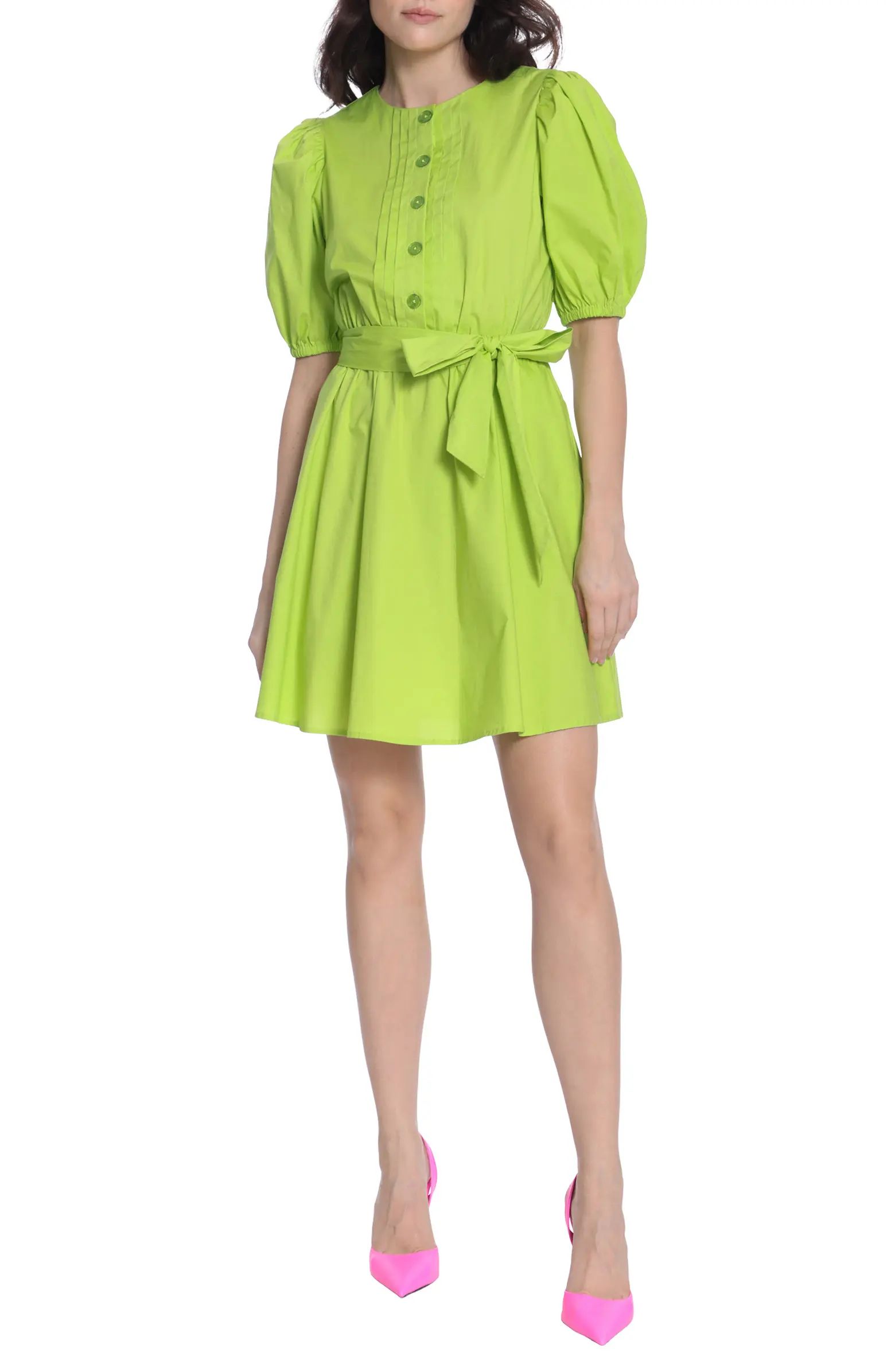 Stretch Cotton Poplin Puff Sleeve Minidress | Nordstrom