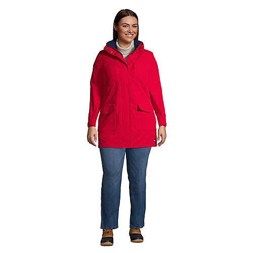 Women's Plus Size Squall Hooded Waterproof Raincoat | Lands' End (US)