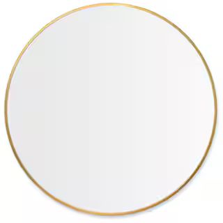 PexFix 36 in. x 36 in. Modern Round Mirror Aluminum Alloy Frame Large Wall Mounted Vanity Circle ... | The Home Depot