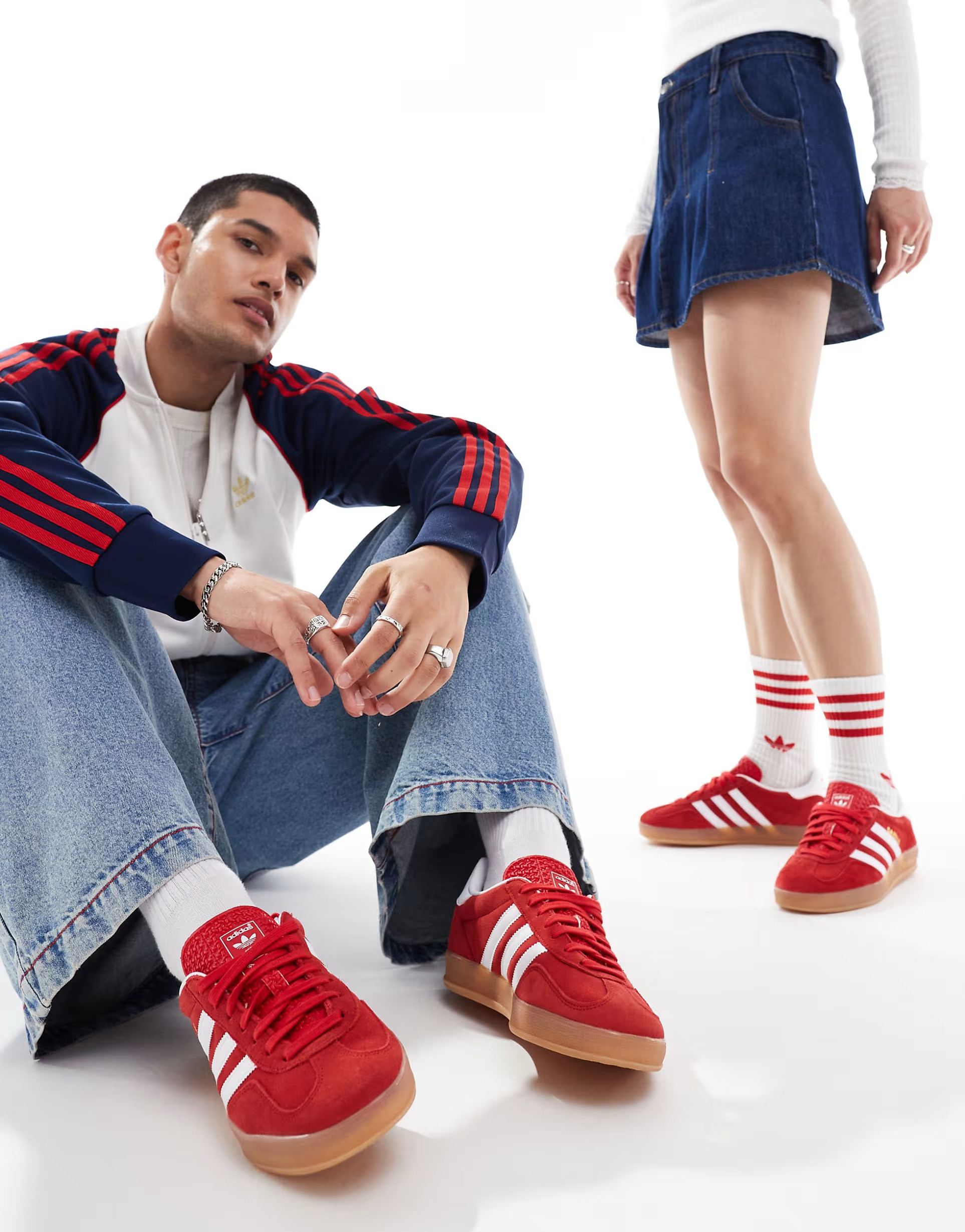 adidas Originals Gazelle Indoor sneakers in red and white | ASOS (Global)