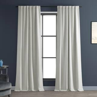 Chalk Off White Rod Pocket Blackout Curtain - 50 in. W x 108 in. L (1 Panel) | The Home Depot
