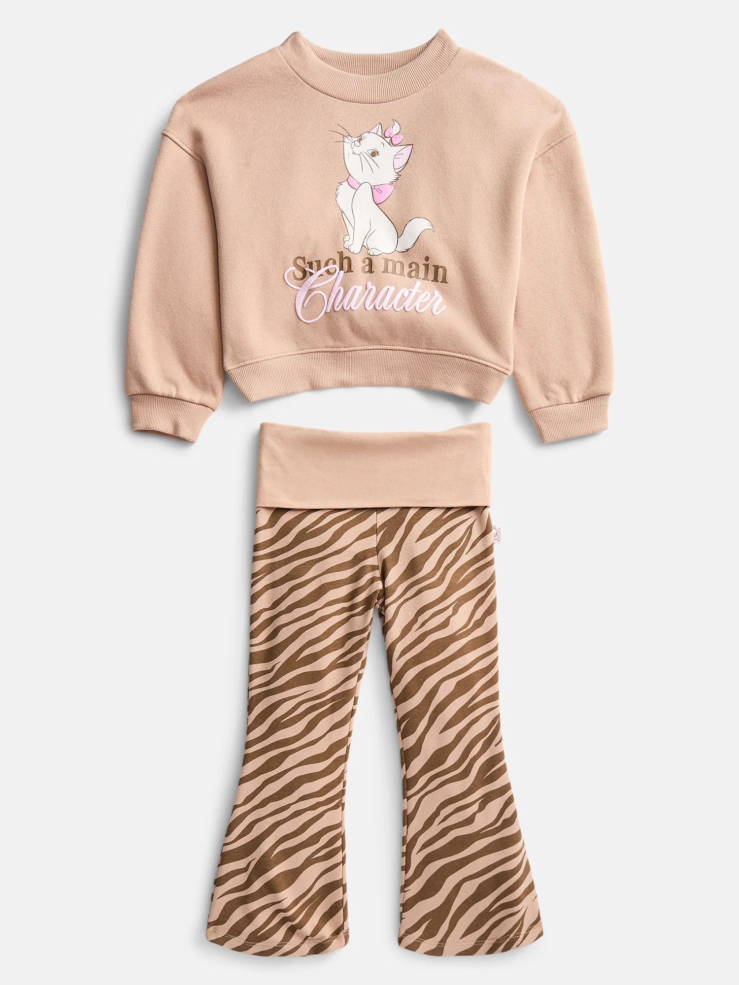 Disney Classic Marie Toddler Girls Allover Print Top and Flared Leggings Set, 2-Piece, Sizes 12M-... | Walmart (US)