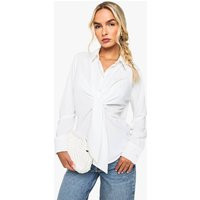 Womens Woven Tie Front Shirt - White - 2 | boohoo (US & Canada)