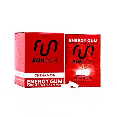 RUN GUM Cinnamon Energy Gum 50Mg Caffeine Taurine & B-Vitamins Per Piece 24 Pieces (Pack Of 12) 2 Pi | Walmart (US)