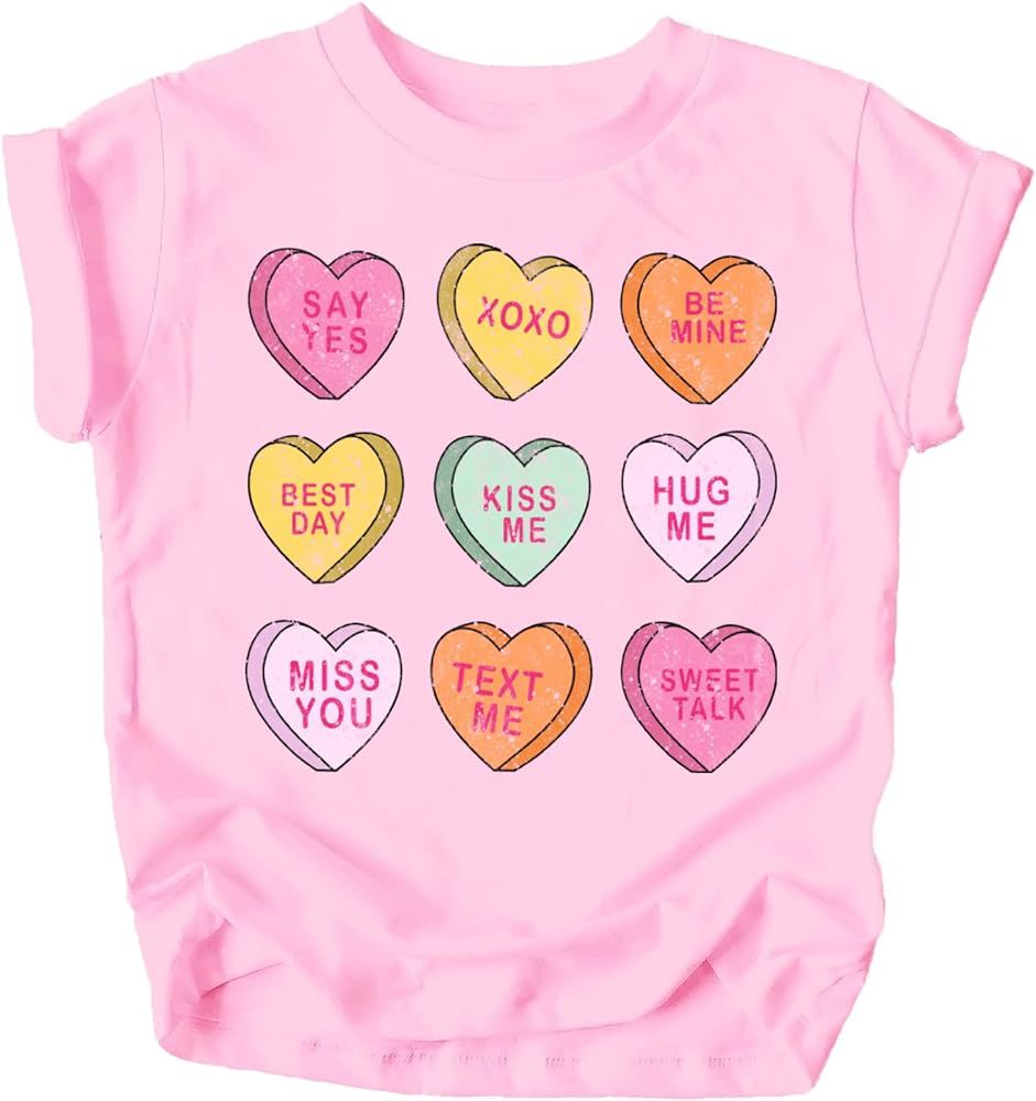 Olive Loves Apple Cute Conversation Hearts Valentine's Day Shirt for Baby and Toddler Youth Girls... | Amazon (US)