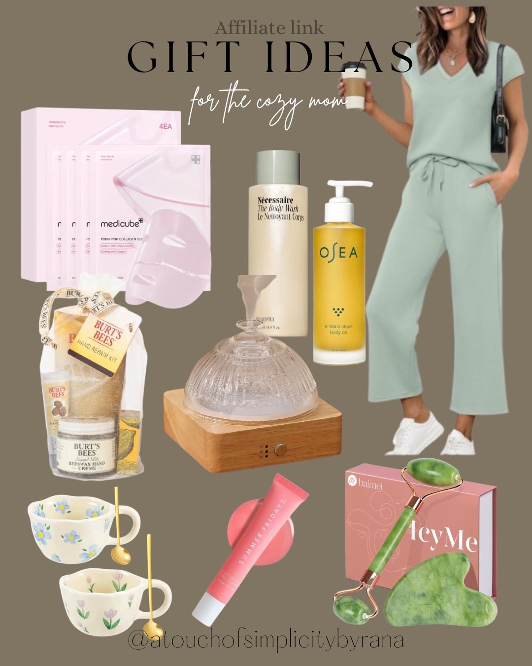 Looking for a cute Mother’s Day gift idea for the cozy mom? Rounded up some of my favorites. 

PDRN jelly Gel mask, pink collagen, self care, beauty products, Mother’s Day , Mother’s Day gift ideas, lounge wear, lounge set, body oil, body wash, essential oil diffuser, ceramic coffee mugs, laneige , lip balm, gua cha, jade roller , hand repair set 

#LTKBeauty #LTKMothersDay #LTKselfcare