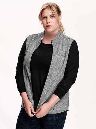 Old Navy Womens Plus Zip Vests Size 3X Plus - On med grey heather | Old Navy US