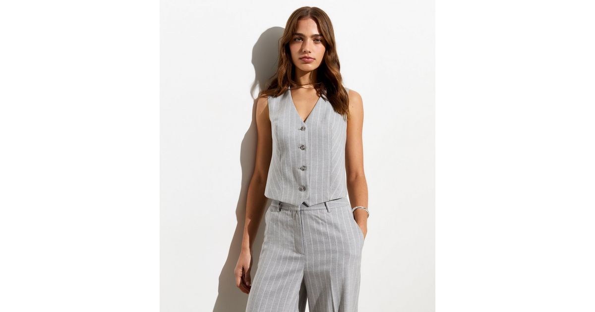 Light Grey Pinstripe Waistcoat | New Look | New Look (UK)