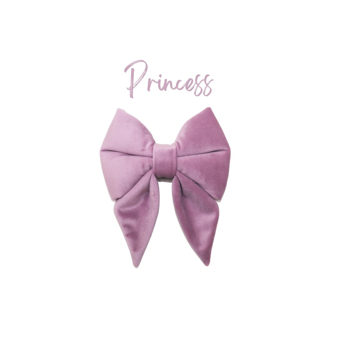 Light Purple Velvet Girl Dog Sailor Bows Puppy Accessories Over the Collar With Two Elastic Loops... | Etsy (US)