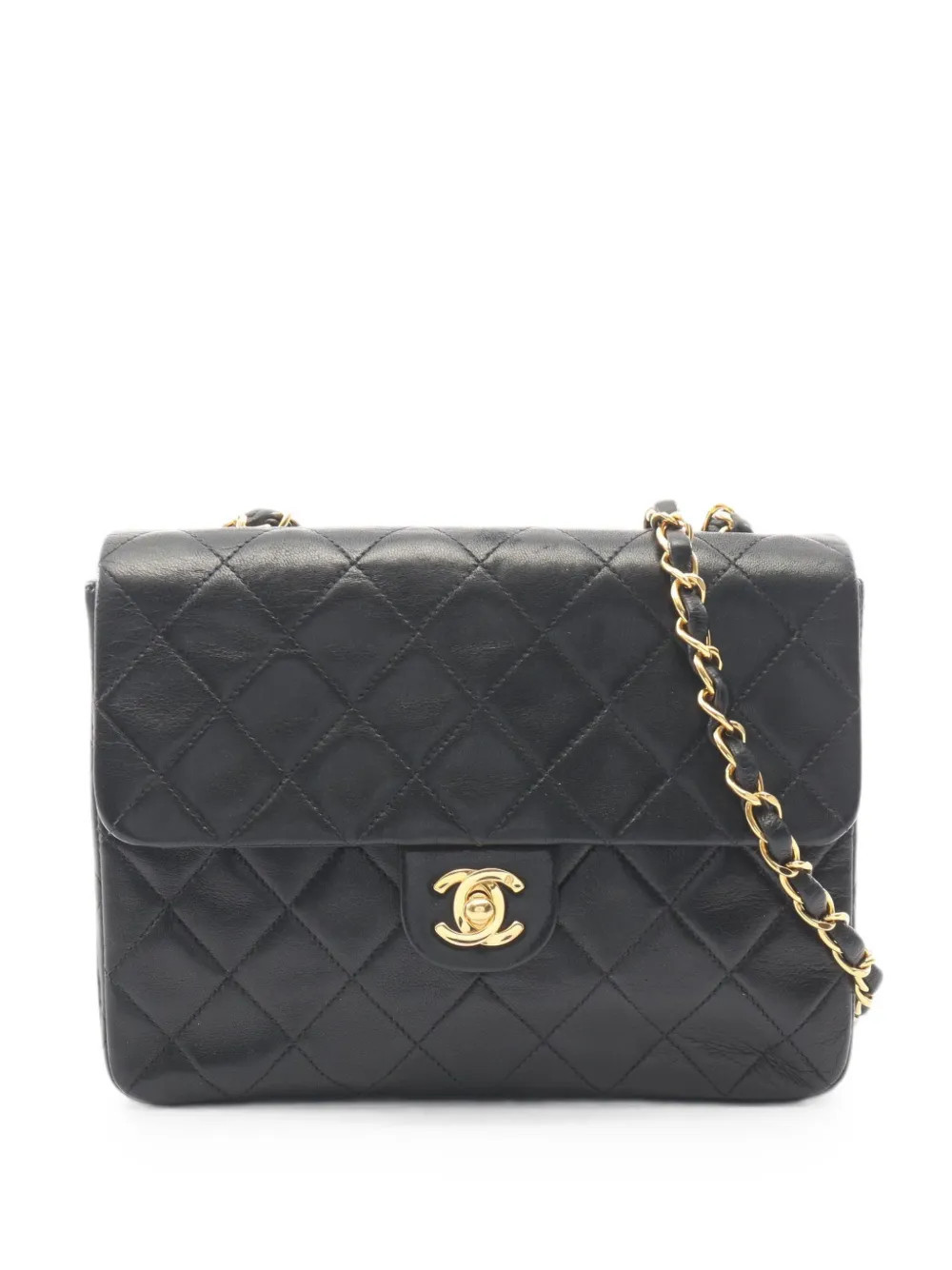 CHANEL Pre-Owned 1991-1994 Matelassé chain crossbody bag - Black | Farfetch Global