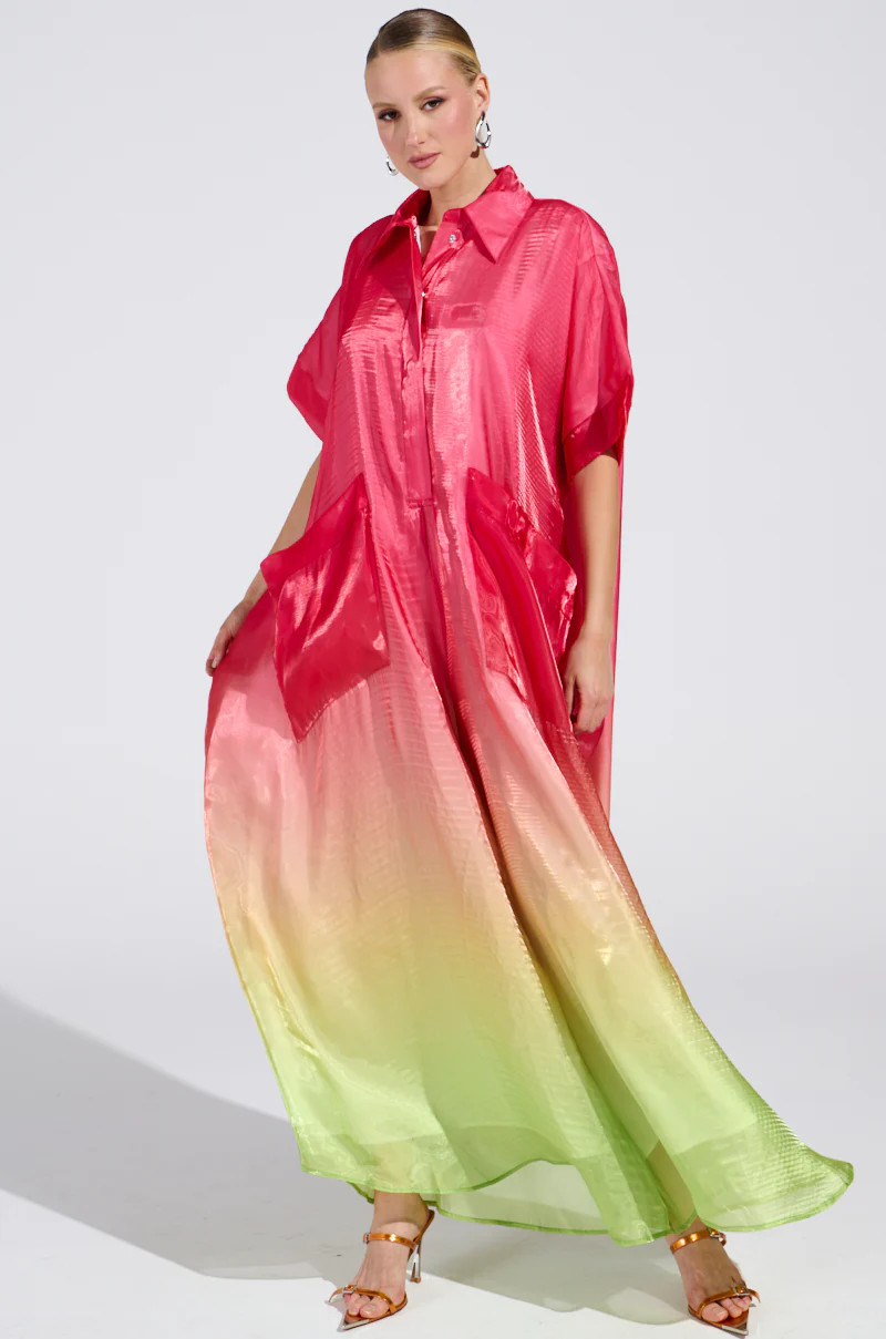 ISLA OMBRE OVERSIZED SATIN JUMPSUIT IN PINK | AKIRA