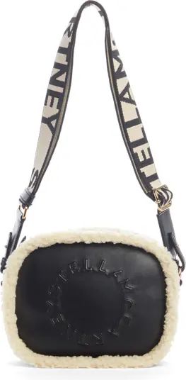 Stella McCartney Small Logo Faux Leather & Faux Shearling Camera Bag | Nordstrom | Nordstrom