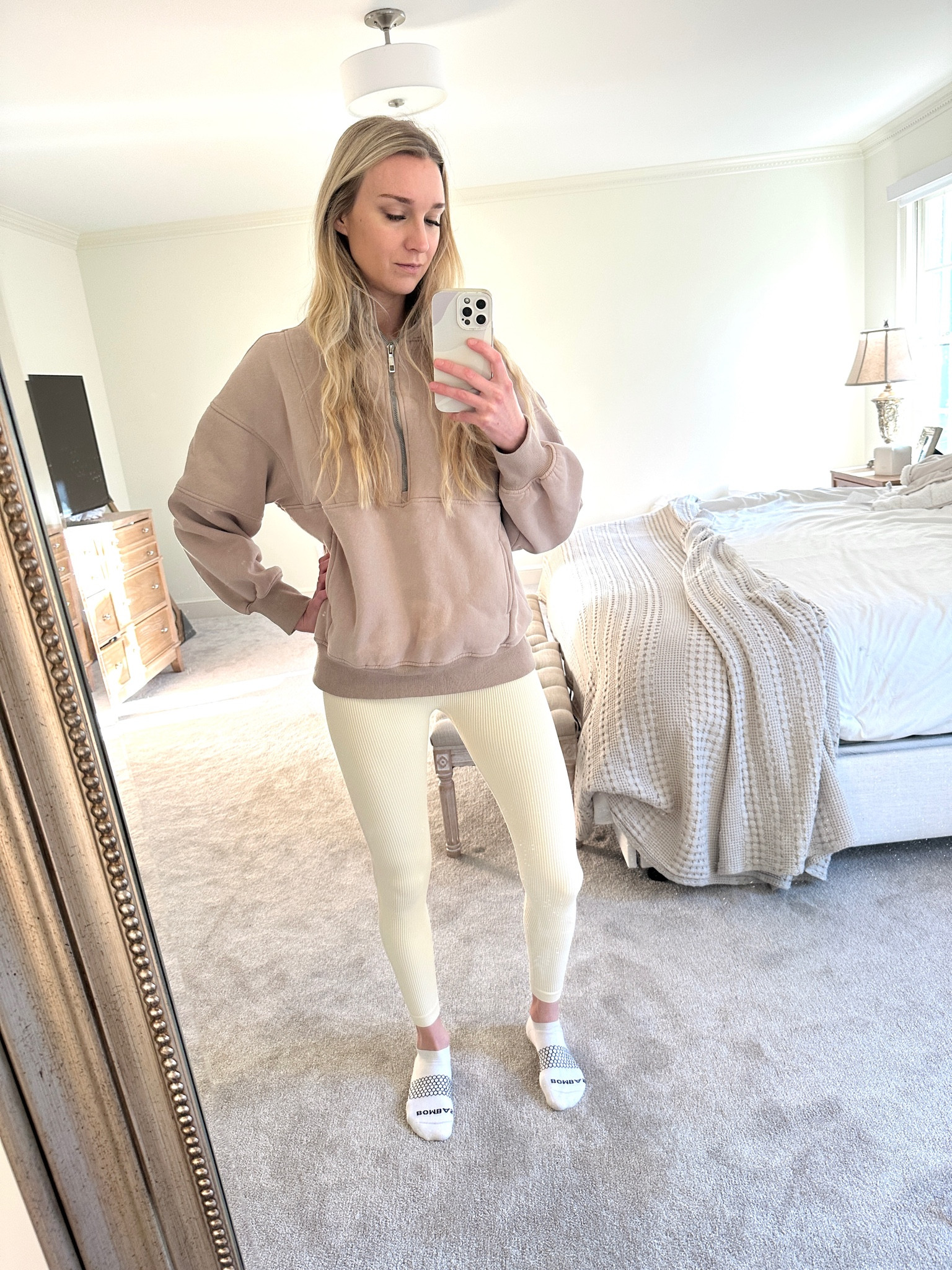 Cozy ribbed leggings & pullover quarter zip today for running errands 

.
.
#ribbedleggings #quarterzip #beigeleggings #whiteleggings #creamleggings

#LTKFindsUnder50 #LTKStyleTip #LTKActive