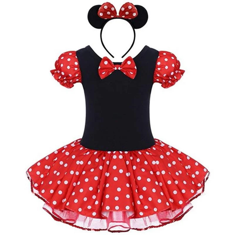 Minnie Costume Baby Girl Dress Polka Dot Dress WITH Mouse Ear HEAND | Walmart (US)