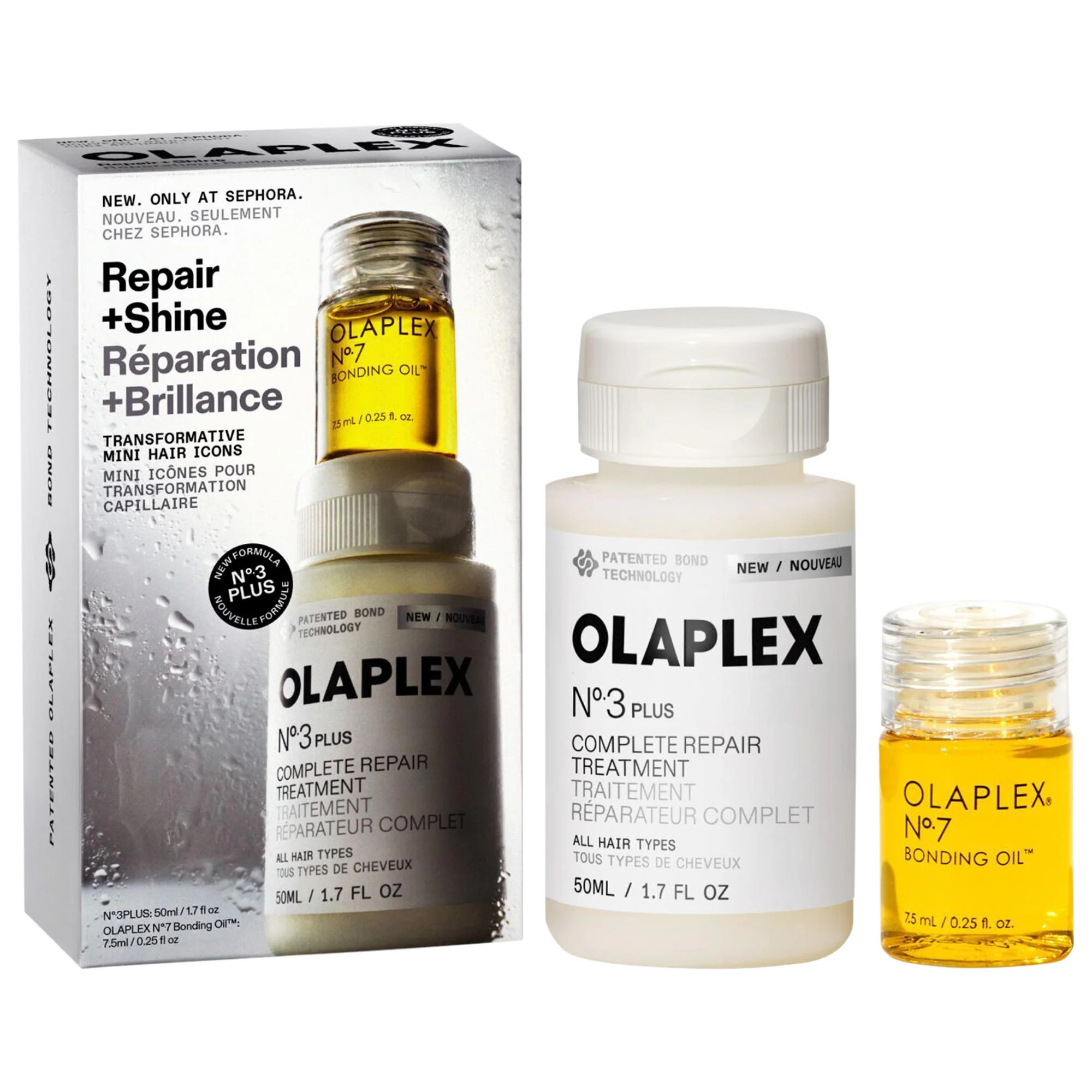 Olaplex Mini No.3PLUS Bond Repair Treatment and No.7 Hair Oil Set | Sephora (US)