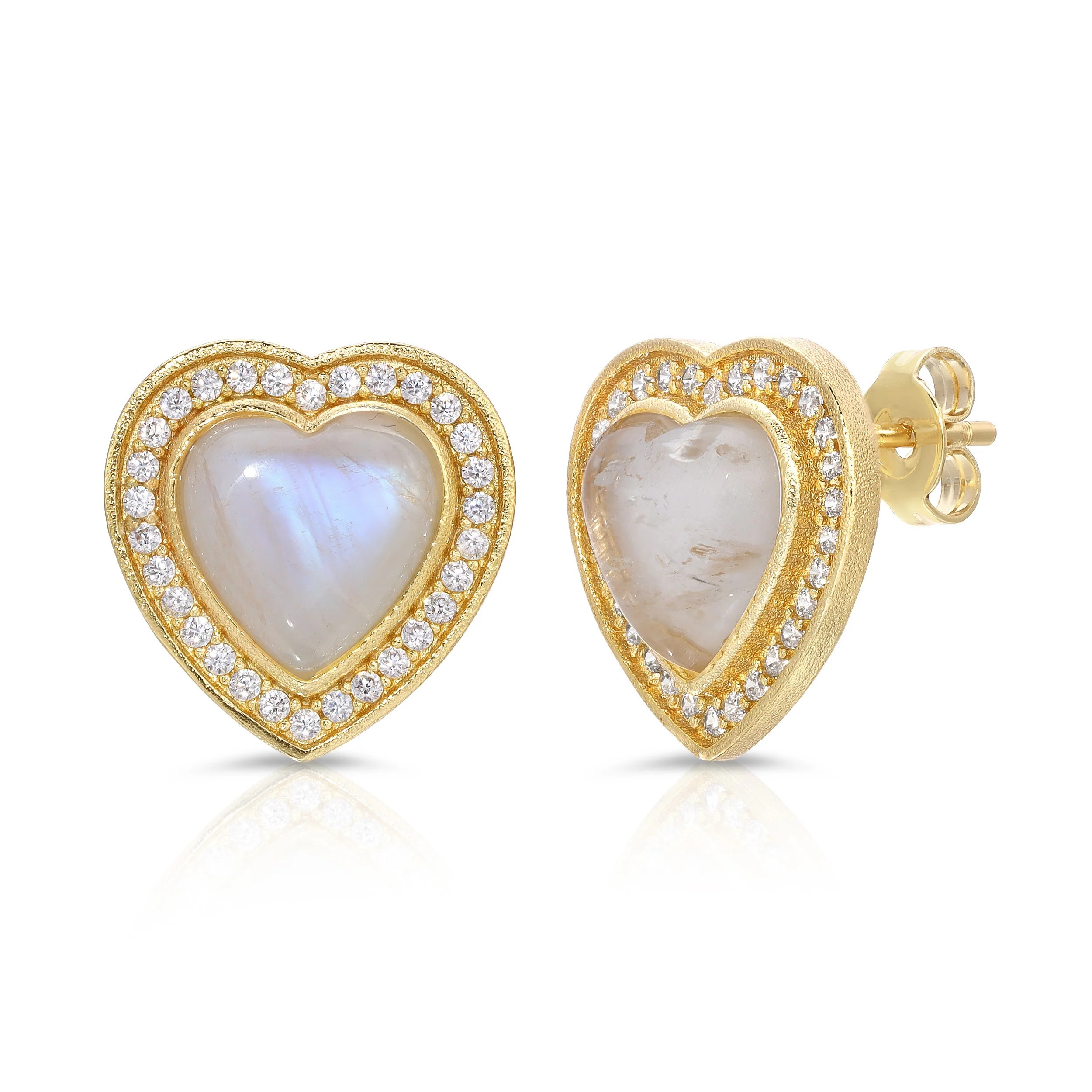 JOYFUL HEART STUD - Moonstone | Joy Dravecky