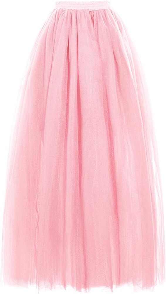Women Long Tulle Skirts for Women Petticoats Short Dancing Skater Underskirt | Amazon (US)