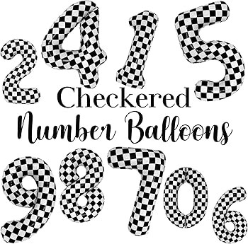 40 Inch Checkered 1 Balloon Large Black and White Number Balloon for Fast One Race Car Birthday P... | Amazon (US)