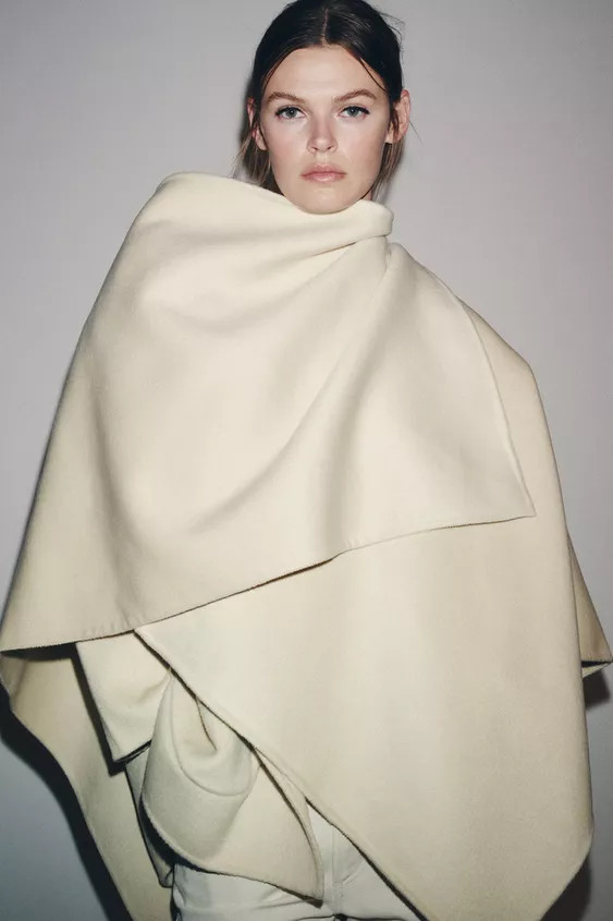 ZW COLLECTION WOOL BLEND CAPE COAT | Zara US