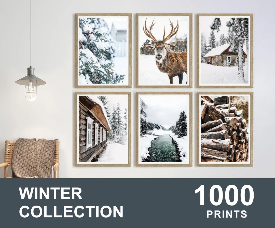 1000x WINTER Printable Set, Winter Wall Art, Forest Prints, Printable Photography, Snow Printable... | Etsy (US)