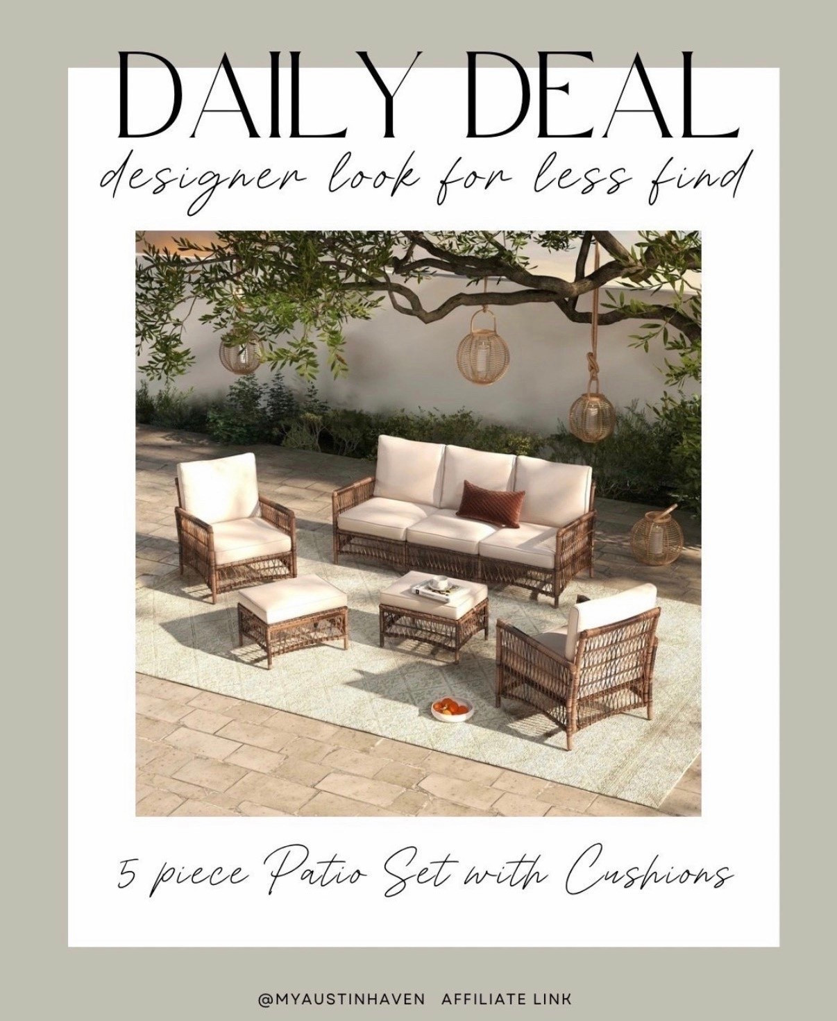 Gorgeous Patio Set - 5pc with cushions ☀️🌴

Patio set, outdoor furniture, outdoor season, patio design, wayfair find

#LTKSeasonal #LTKHome #LTKSaleAlert