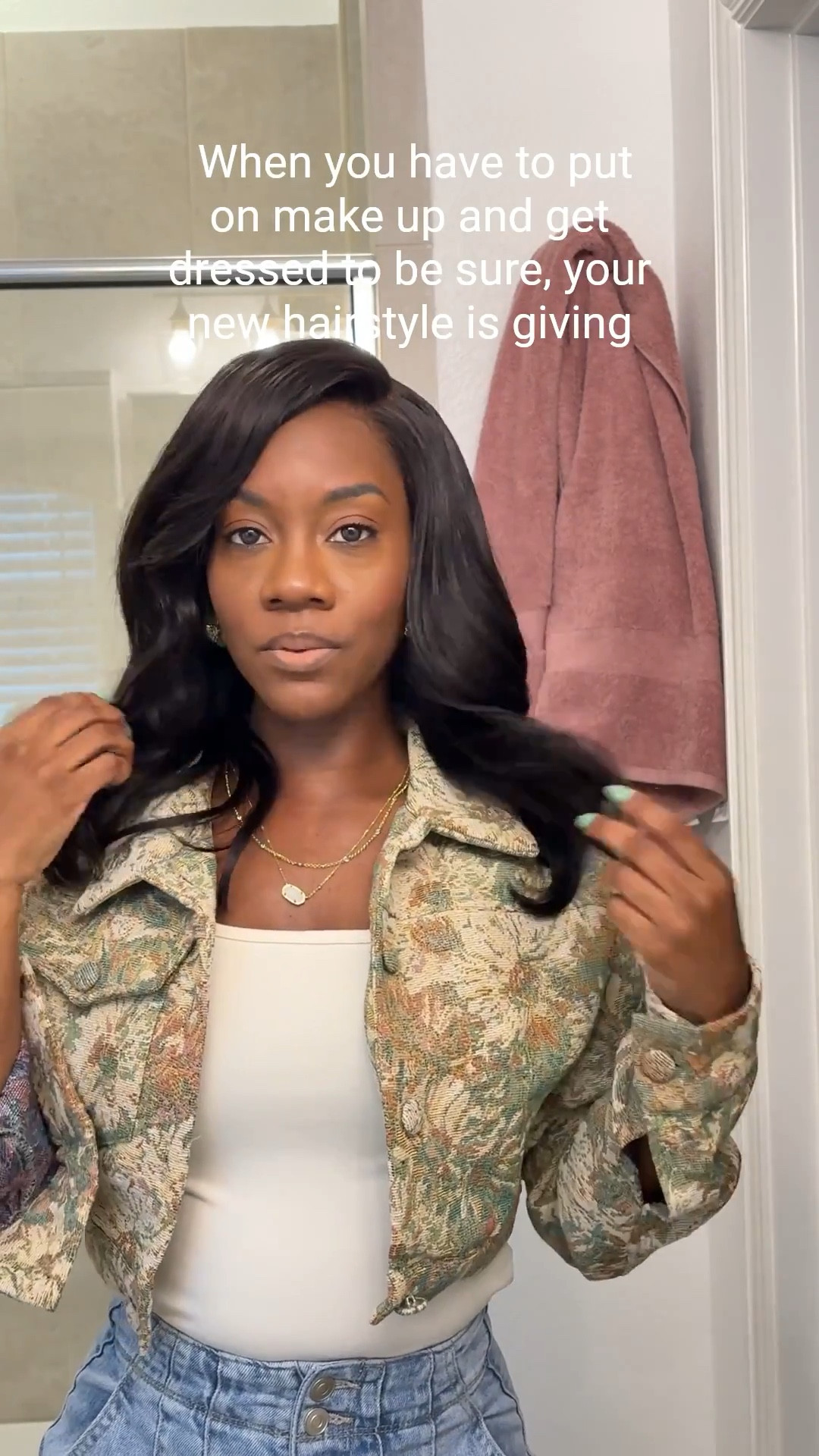That moment when the hair is laid, but you gotta see the full vision with makeup and a fire fit 😌🔥 Shop this look on my LTK—link in bio! 💖 #OOTD 

#LTKStyleTip #LTKPetite #LTKFindsUnder50