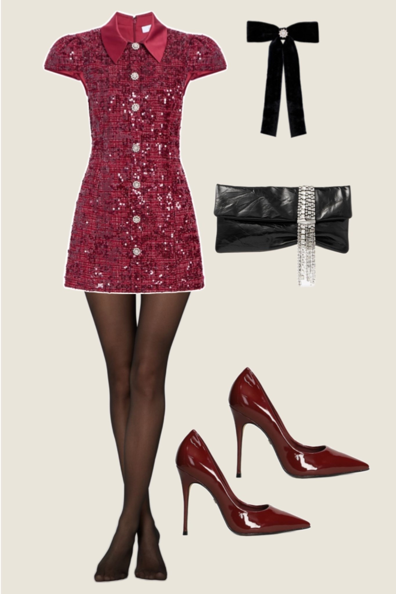 Red mini dress, feminine outfit idea, maroon sequin dress, elevated red dress and tights, Valentine’s Day outfit, valentine outfit, pointed toe heels, burgundy fashion, burgundy outfit 

#LTKValentine