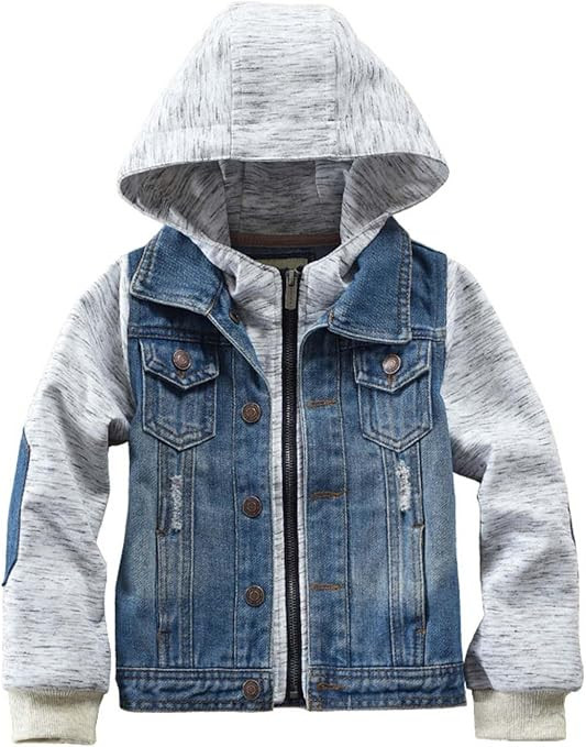 Boys Jean Jacket Kids Hooded Denim Jackets Zipper Outerwear Coat | Amazon (US)