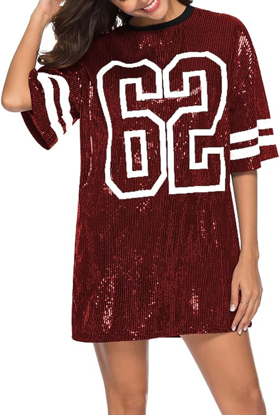 PORRCEY Juniors Short Sleeve Sequin Funny Dress Shirts | Amazon (US)