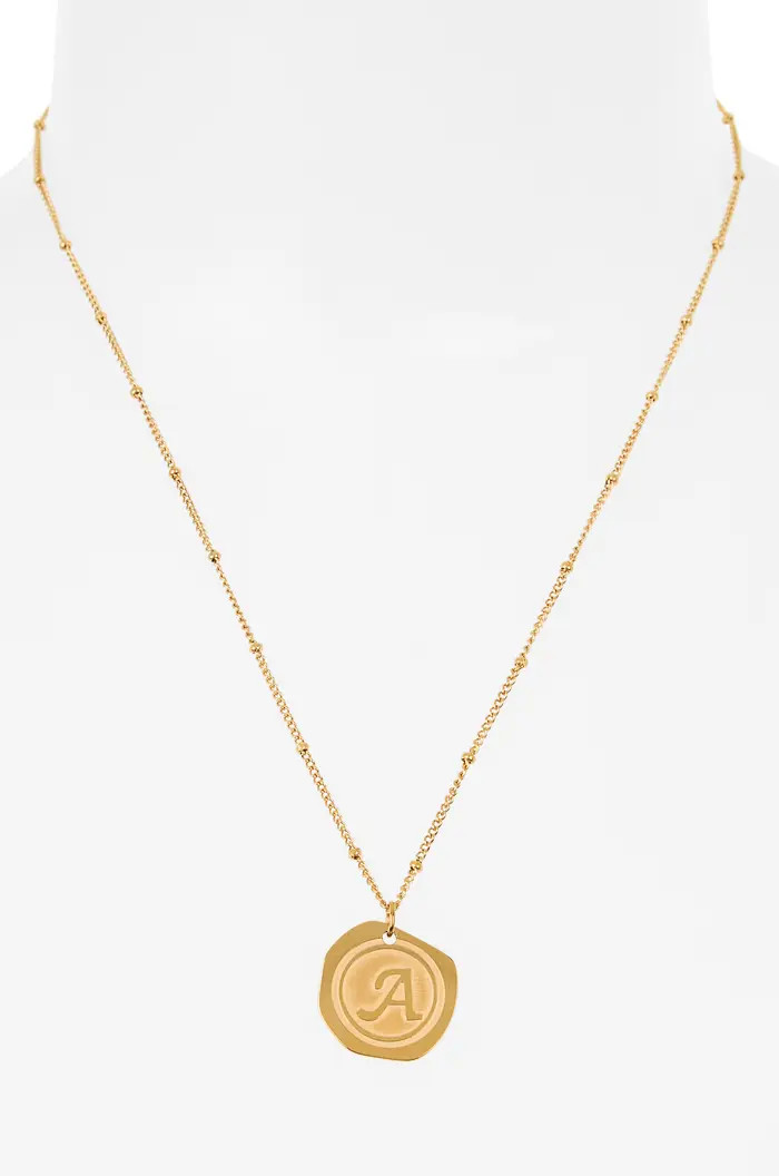 Initial Coin Pendant Necklace | Nordstrom Rack