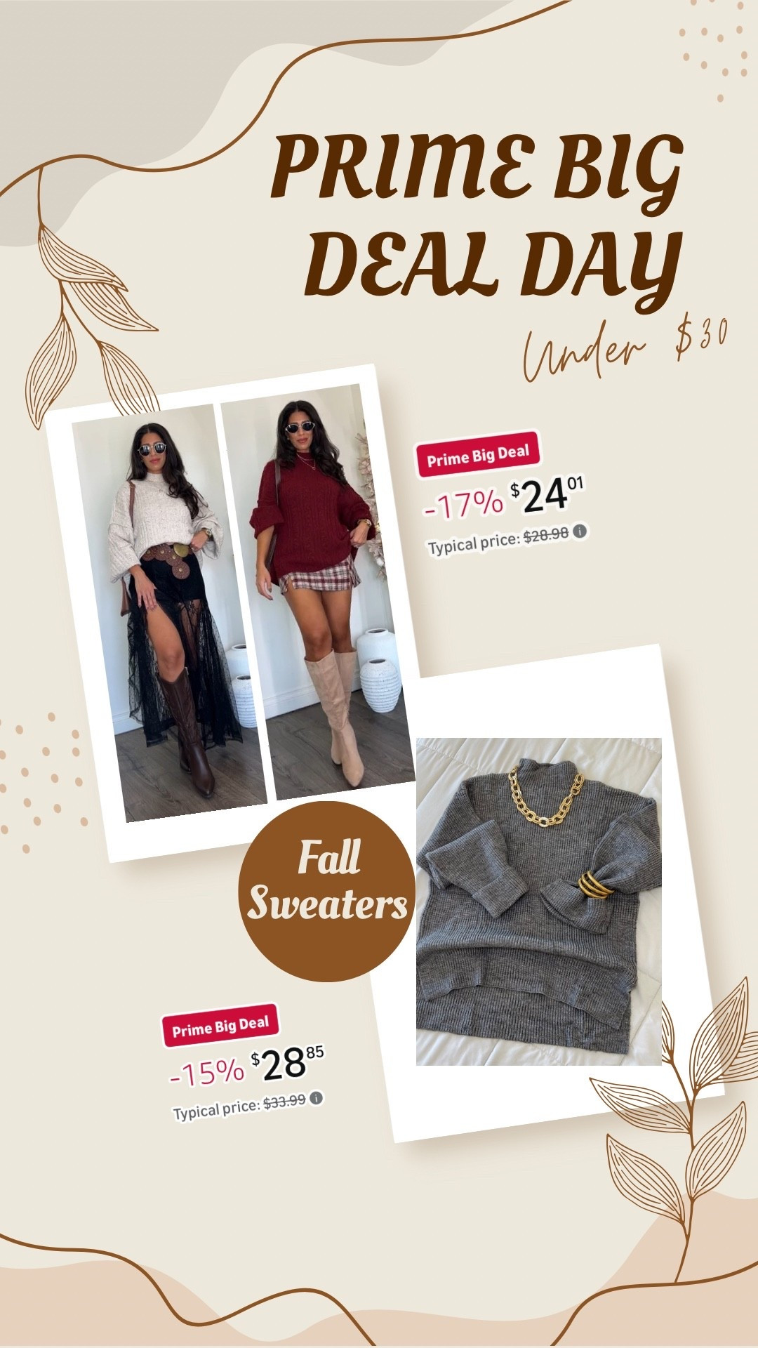 Prime day deals on my favorite sweaters 

#LTKStyleTip #LTKSaleAlert #LTKFindsUnder50