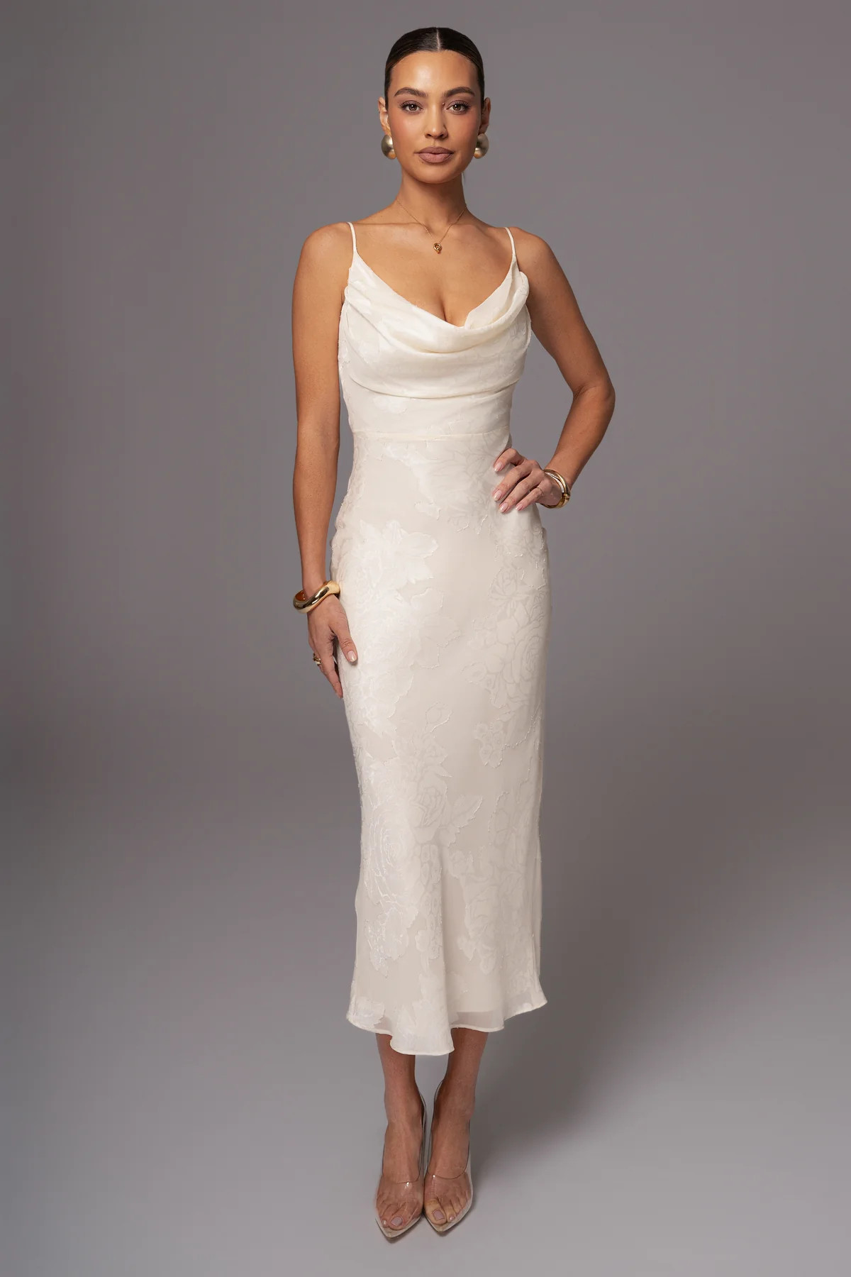 Ivory Midnight Magic Midi Dress | JLUXLABEL