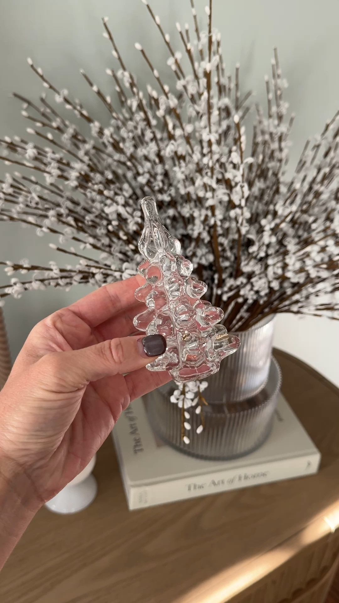 Print glass Christmas tree that makes the cutest holiday decor! Perfect for a side table, or bookcase! 

#LTKSeasonal #LTKHoliday #LTKHome