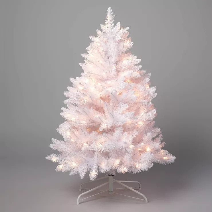 4' Pre-Lit White Alberta Mini Artificial Christmas Tree Clear Lights - Wondershop™ | Target