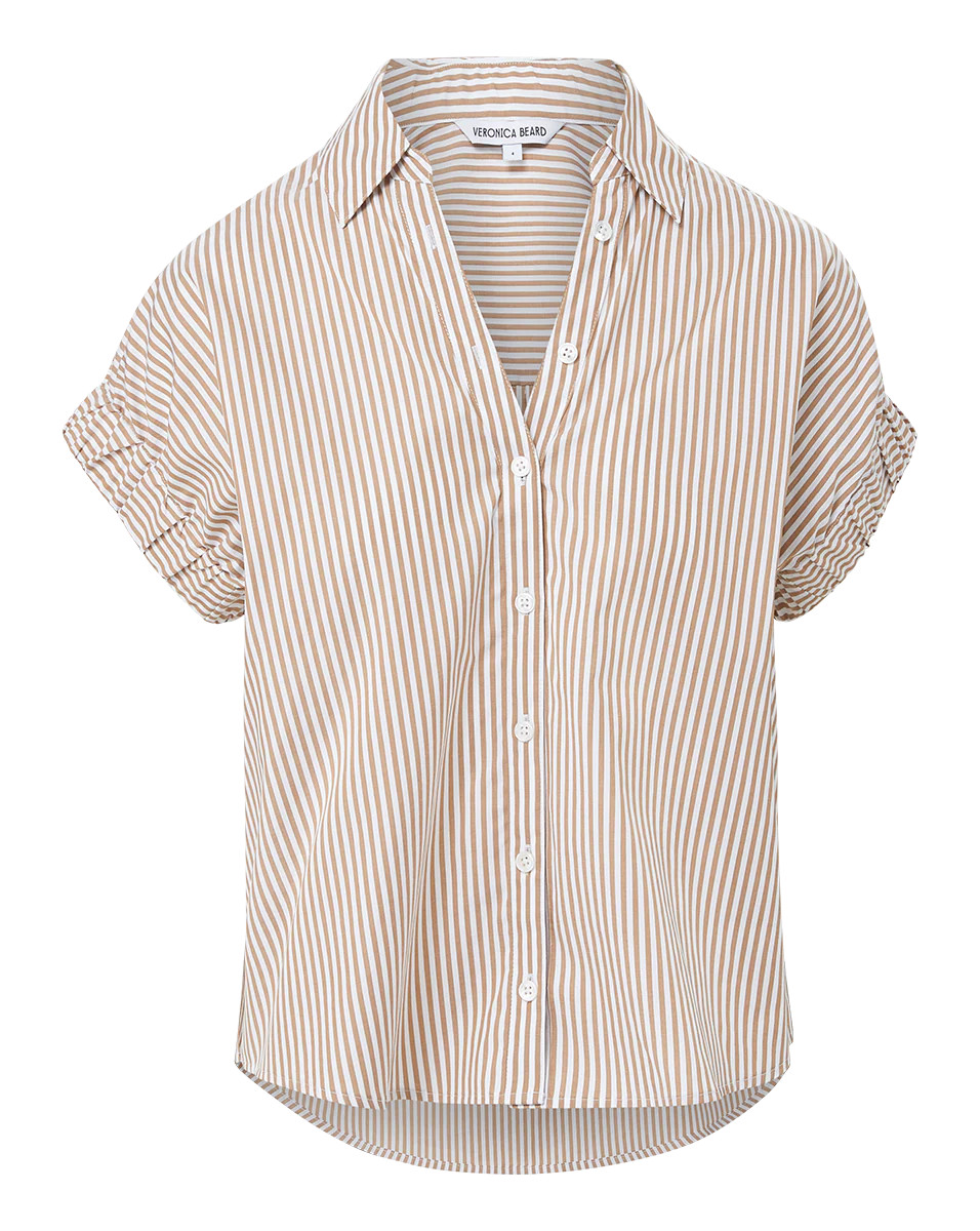 Matera Cotton Button-Down Shirt | Veronica Beard