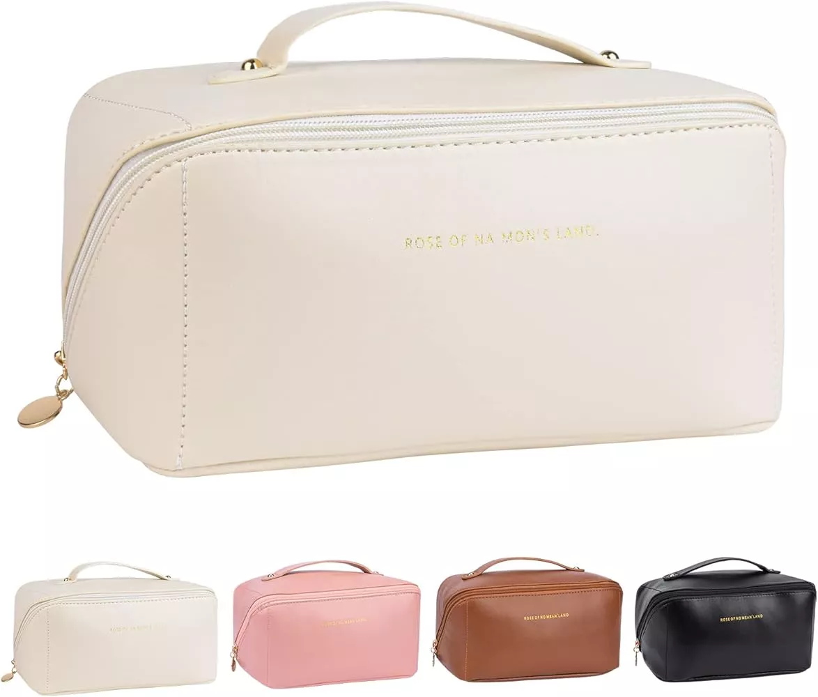 Makeup Bag Cosmetic Bag for Women Cosmetic Travel Makeup Bag Large Travel Toiletry  Bag for Girls Make Up Bag Brush Bags Reusable Toiletry Bag Christmas Gift 