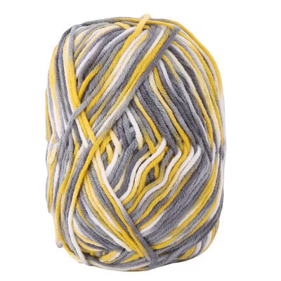 Unique Bargains Home Handmade Crochet Scarf Gloves Sweater Cotton Blends Knitting Yarn Cord Yellow, Gray | Target