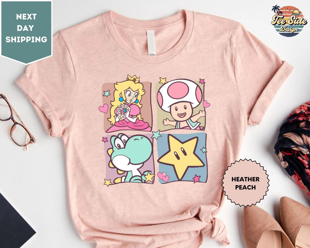 Mario Princess Girls Shirt, Princess Peach Mario Shirt, Princess Peach T-shirt, Super Mario Shirt... | Etsy (US)