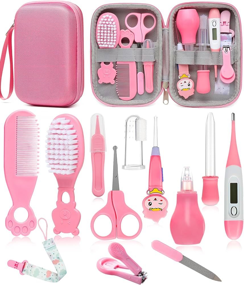Baby Healthcare and Grooming Kit, Safety Newborn Nursery Care Set, with Hair Brush Comb, Nail Cli... | Amazon (US)