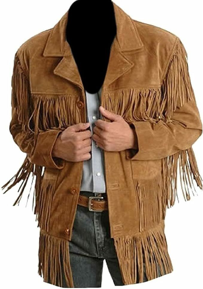 Quality Supply Traditional Western Cowboy Jackets for Men | Native American Suede leather Overcoa... | Amazon (US)