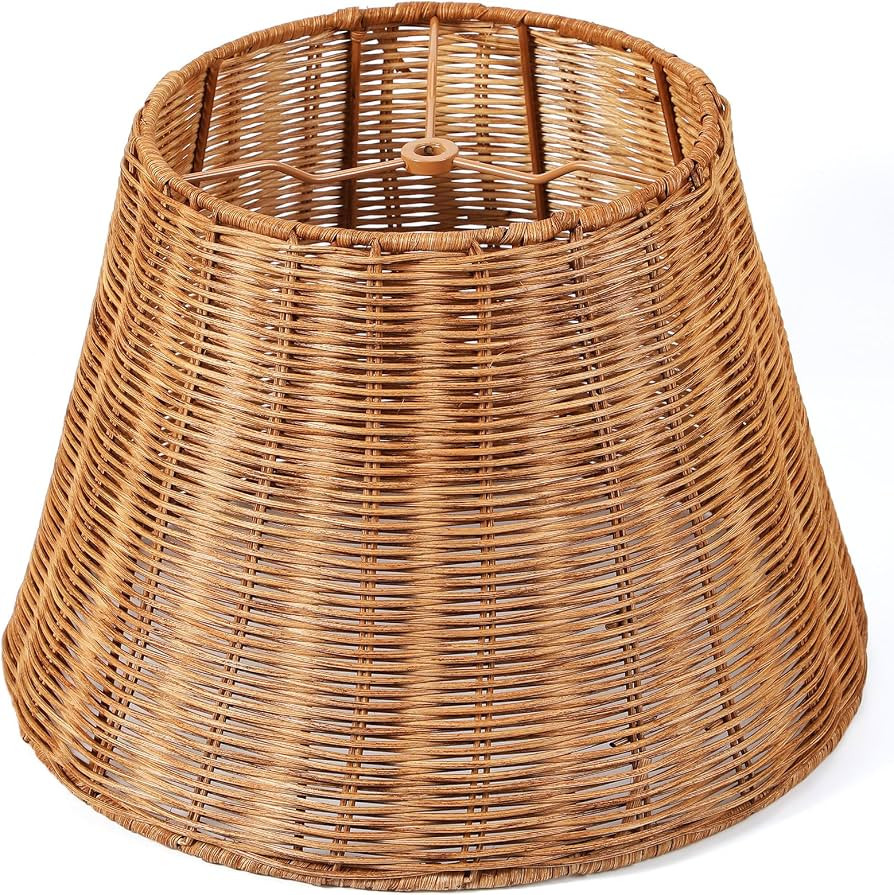 1 Pack Natural Rattan Spider Boho Lamp Shade Handwoven Indonesian Rattan, Large Wicker Woven Lamp... | Amazon (US)