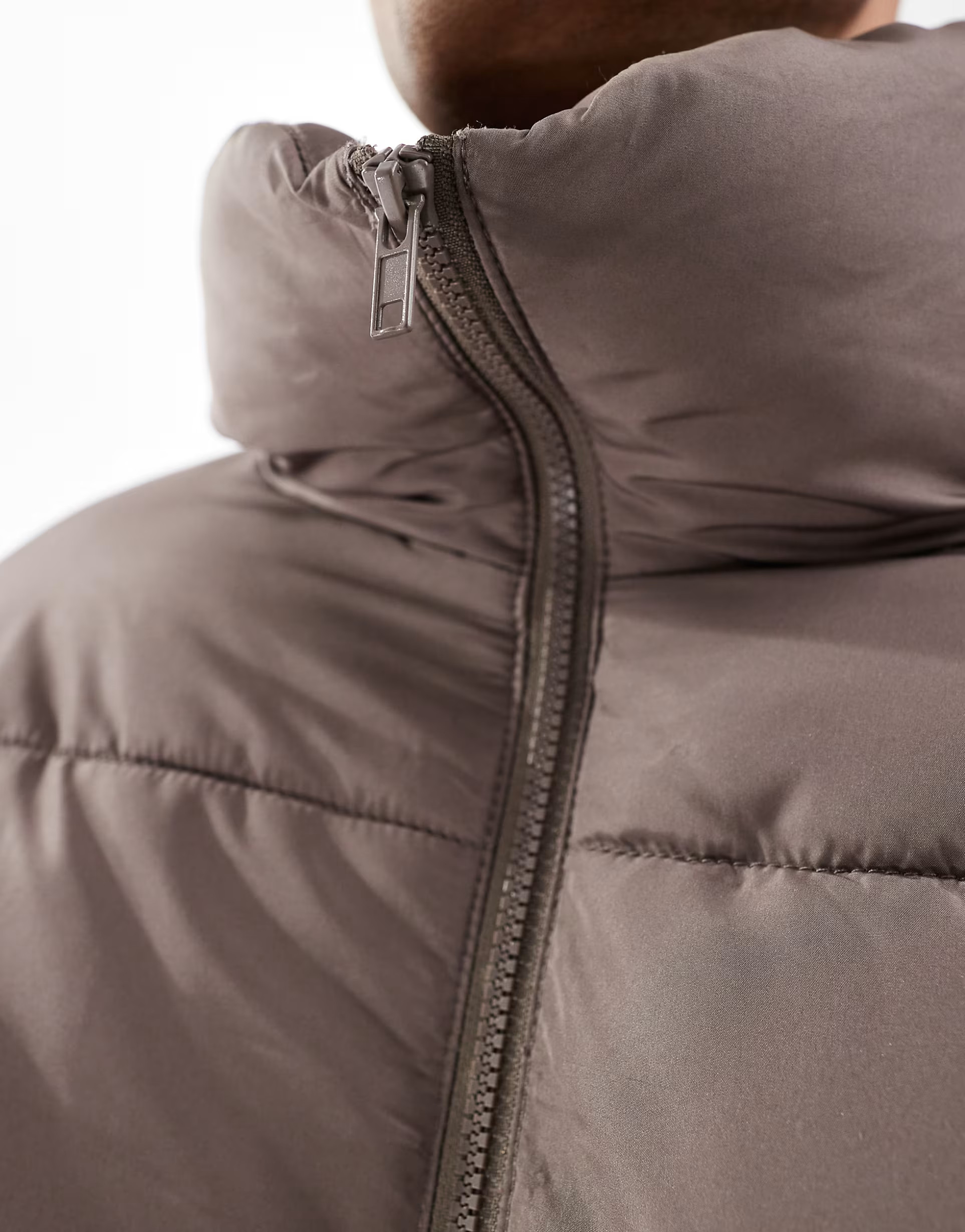 COLLUSION Unisex Puffer Jacket in taupe | ASOS (Global)