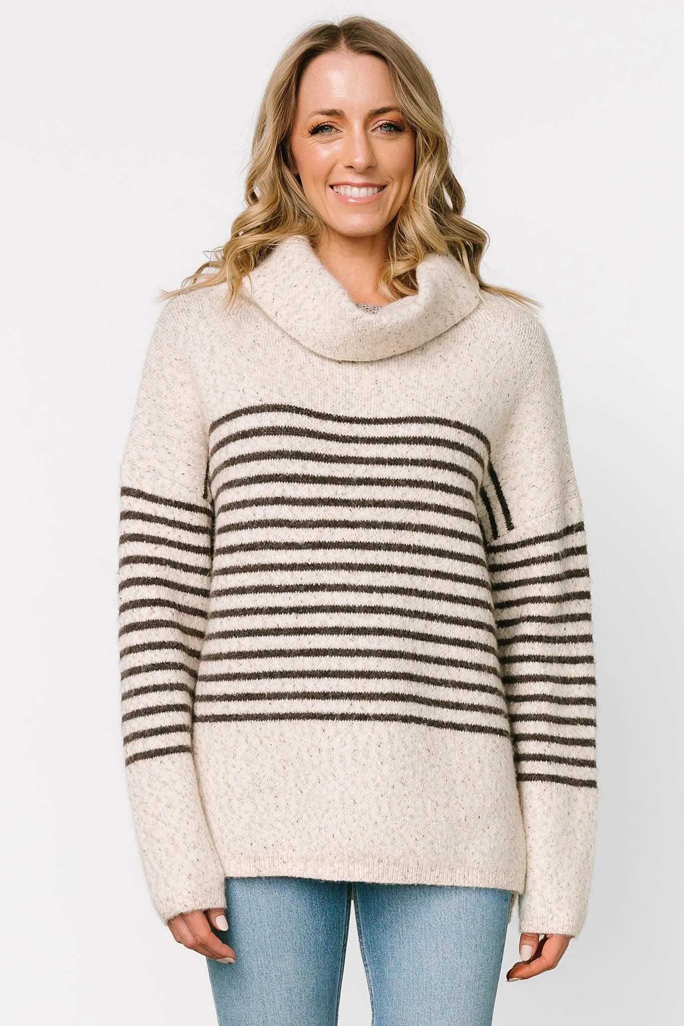 Pennington Turtleneck Sweater | Cream Multi Stripe | Baltic Born
