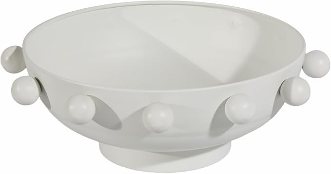 Sagebrook Home Distinctive 11" Hobnail Bowl, White, Iron and Fir Wood | Amazon (US)