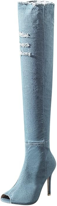 Stiefel Damenmode High Heel Stiefel Frühling Herbst Offene Spitze Overknee Enge High Heel Stiefe... | Amazon (DE)