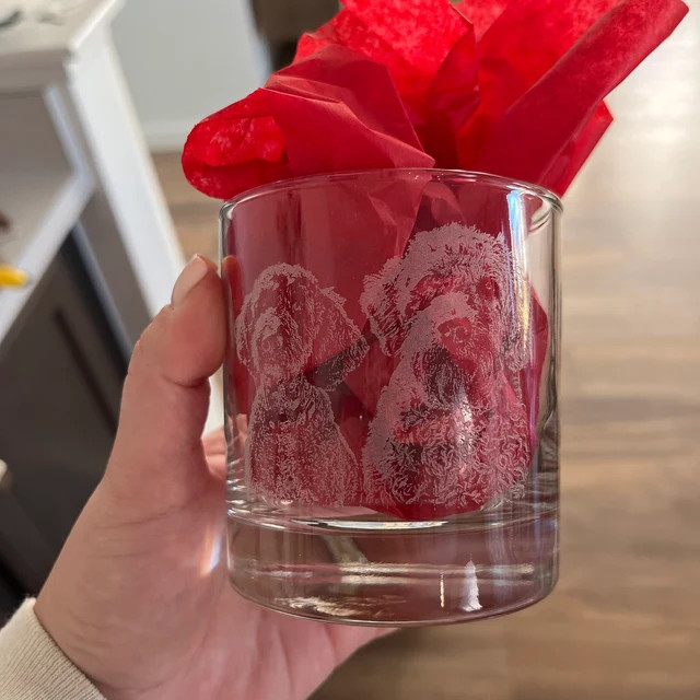 Custom Dog Portrait Whiskey Glass Turn Your Pet Photo on Rock - Etsy | Etsy (US)